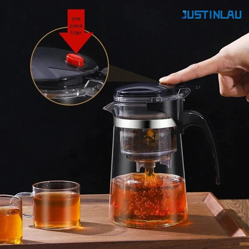500ml-1800ml Glass Teapot Borosilicate Glass Split Type Teapot Heat Resistant Glass Teapot Tea Part Gift Idea Household
