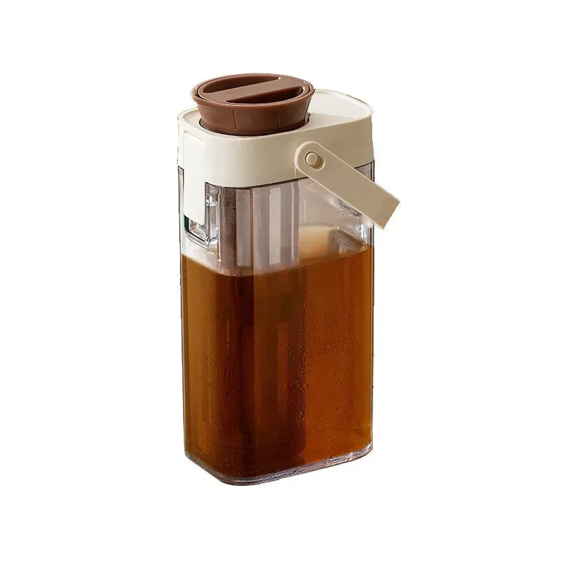 1L Cold Brew Coffee Pot Ice Coffee Maker Cold Brew Jar Leak Proof Container Cold Brewed Fruit Tea Pot for Outdoor Camping Travel