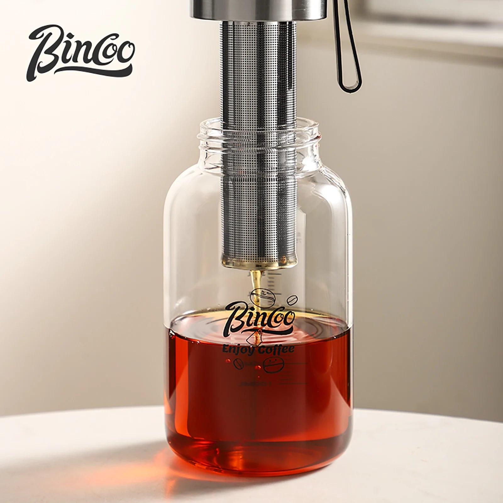 Bincoo Cold Brew Iced Coffee Maker Iced Coffee Maker Tea Infuser Airtight Cold Brew Pitcher Coffee Accessories Cold Brew System