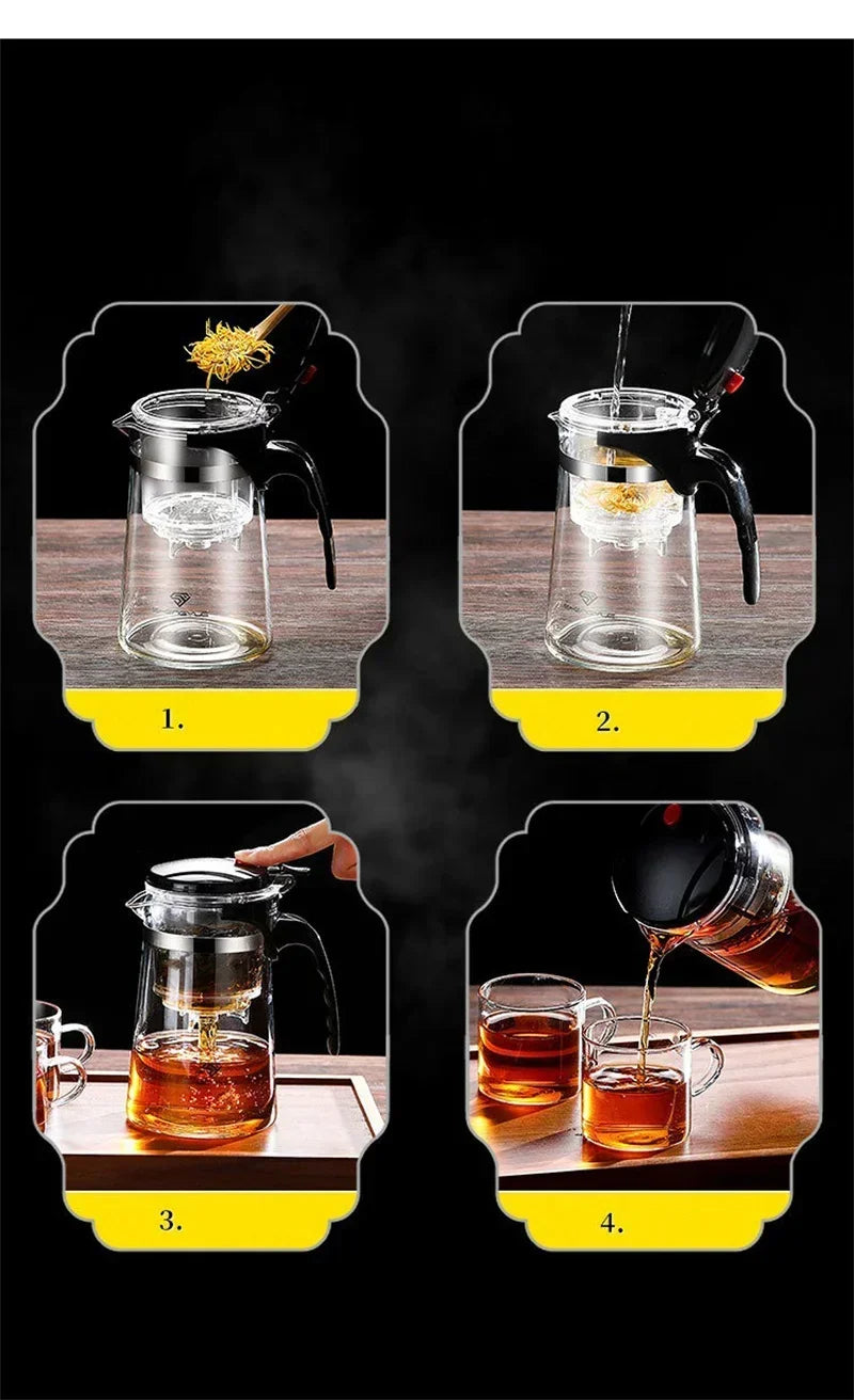 500ml-1800ml Glass Teapot Borosilicate Glass Split Type Teapot Heat Resistant Glass Teapot Tea Part Gift Idea Household