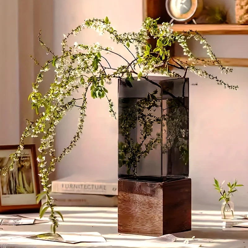 1pc Nordic Style Acrylic Vase with Base, perfect for party table centerpieces, living room decoration, ideal gift for others