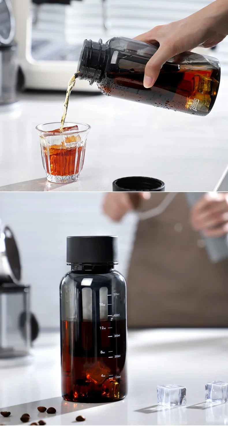 Bincoo 600ml Cold Brew Coffee Tea Maker with 300-Mesh Filter Leakproof Iced Drink Travel Tumbler BPA-Free Tritan Material