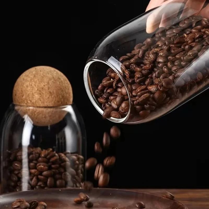 Sealed Jar Cork Stopper Glass Coffee Beans Dried Fruit Storage Box Kitchen Food Multigrain Storage Jar Creative Cork Tea Jar