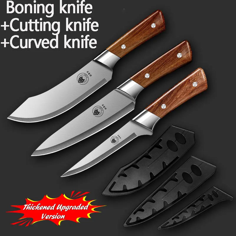 Upgraded Professional Boning&Butcher Knife Set–High Carbon Steel Multi-Functional Meat &Fillet Knife for Kitchen BBQ&Picnic Use