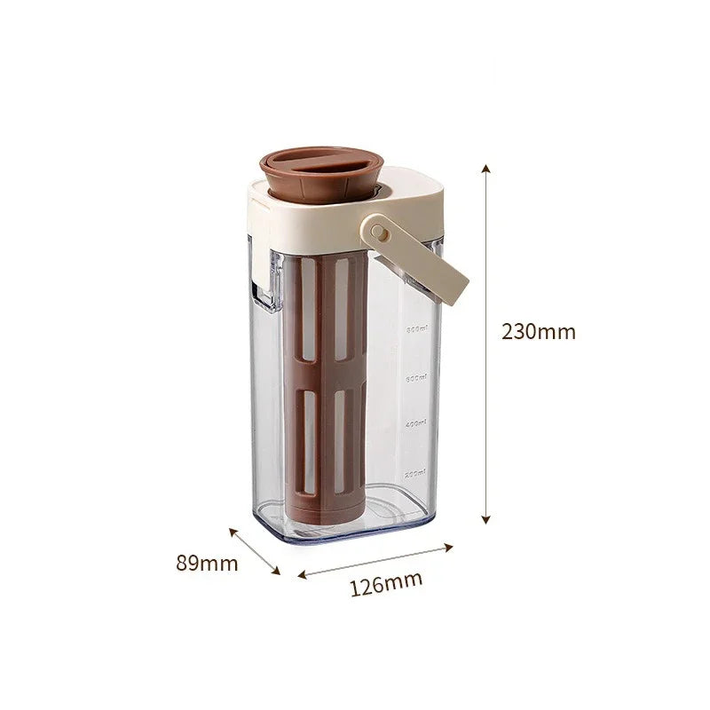 1L Cold Brew Coffee Pot Ice Coffee Maker Cold Brew Jar Leak Proof Container Cold Brewed Fruit Tea Pot for Outdoor Camping Travel