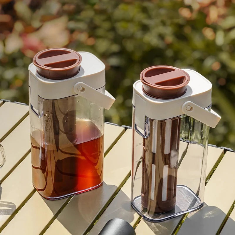 1L Cold Brew Coffee Pot Ice Coffee Maker Cold Brew Jar Leak Proof Container Cold Brewed Fruit Tea Pot for Outdoor Camping Travel
