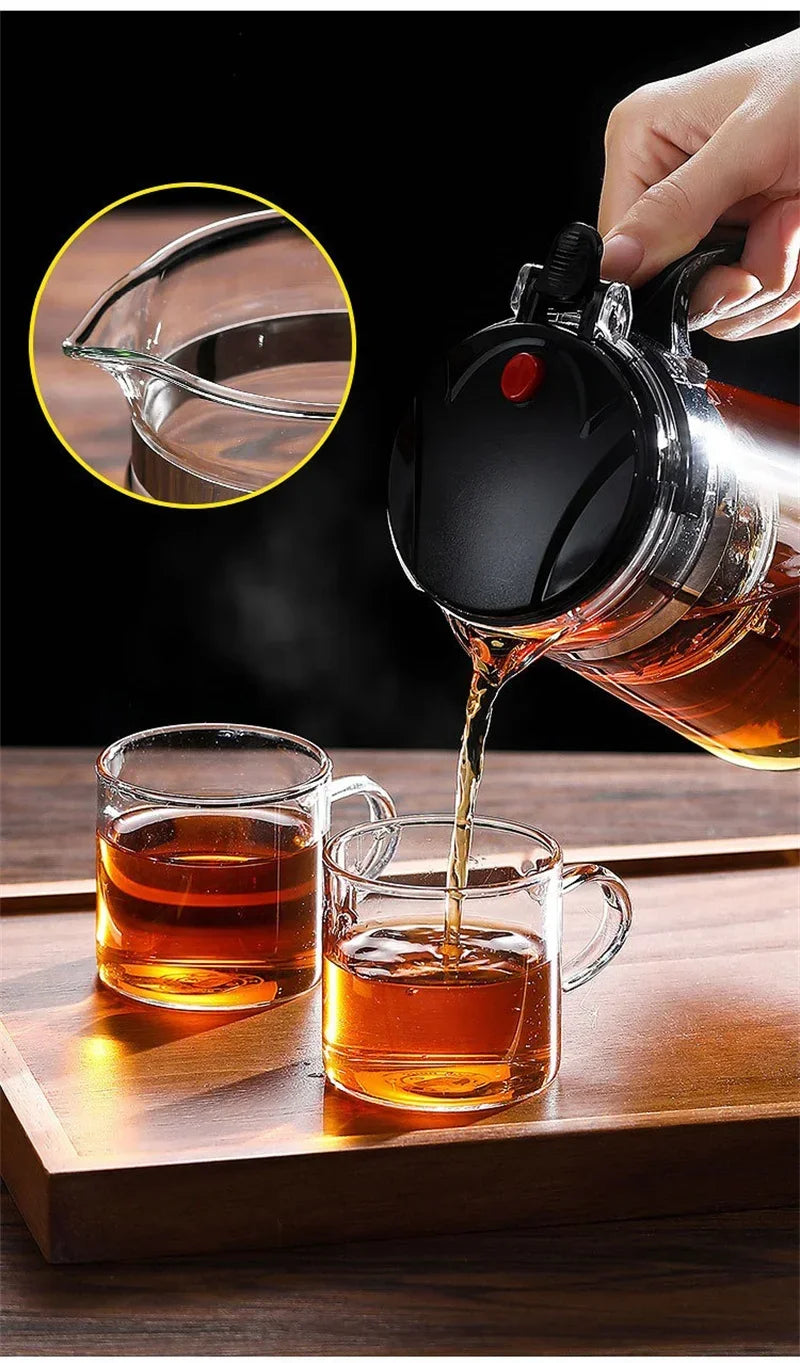 500ml-1800ml Glass Teapot Borosilicate Glass Split Type Teapot Heat Resistant Glass Teapot Tea Part Gift Idea Household