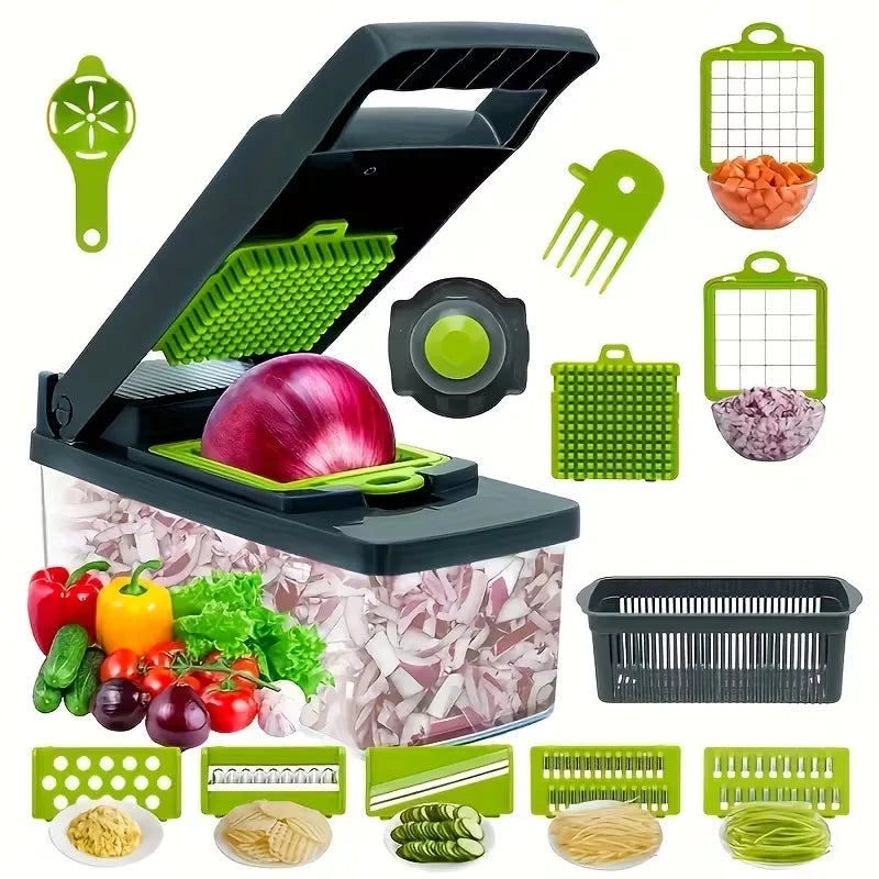 14-in-1 Multifunctional Vegetable Chopper – Slicer & Dicer – Bulk Net LLC