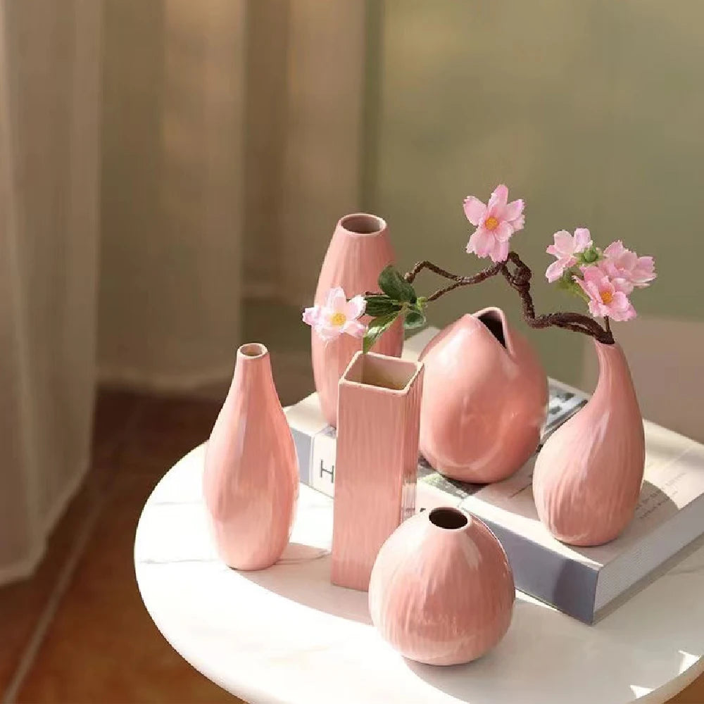 Simple ceramic vase decoration, living room home dining table decoration, hydroponic plant small vase