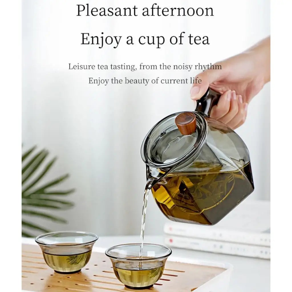 600ml Glass Teapot with Stainless Steel Tea Strainer High Heat Resistant Flower Kettle Kung Fu Tea Pots Teaware for Infusing Tea