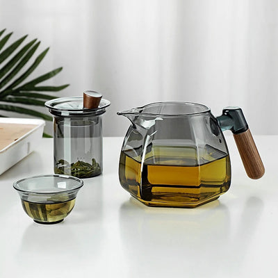 600ml Glass Teapot with Stainless Steel Tea Strainer High Heat Resistant Flower Kettle Kung Fu Tea Pots Teaware for Infusing Tea