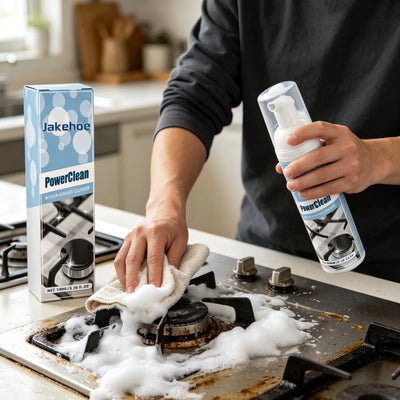 Jakehoe Kitchen Foam Degreaser Fast Penetration Dissolving Stains No Residue Restore Brightness Stubborn Oil Stain Remover 100ml