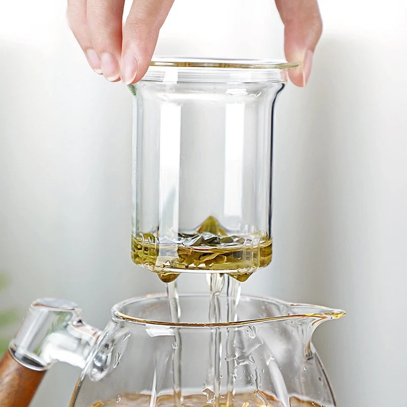 600ml Glass Teapot with Stainless Steel Tea Strainer High Heat Resistant Flower Kettle Kung Fu Tea Pots Teaware for Infusing Tea