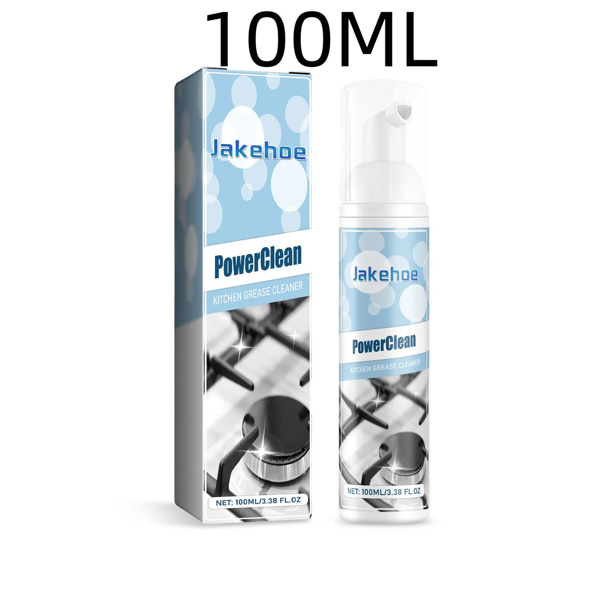 Jakehoe Kitchen Foam Degreaser Fast Penetration Dissolving Stains No Residue Restore Brightness Stubborn Oil Stain Remover 100ml