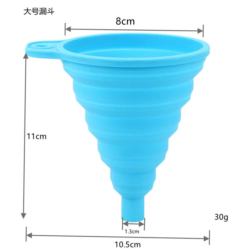 3 PC Silicone Collapsible Foldable Funnel Household Kitchen Cooking Tools Portable Wine Mini Portable Oil Pot Funnel
