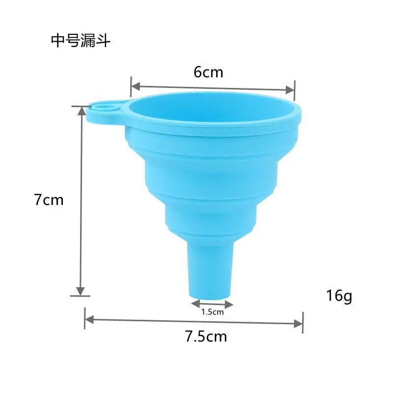 3 PC Silicone Collapsible Foldable Funnel Household Kitchen Cooking Tools Portable Wine Mini Portable Oil Pot Funnel