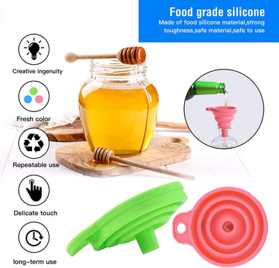 3 PC Silicone Collapsible Foldable Funnel Household Kitchen Cooking Tools Portable Wine Mini Portable Oil Pot Funnel