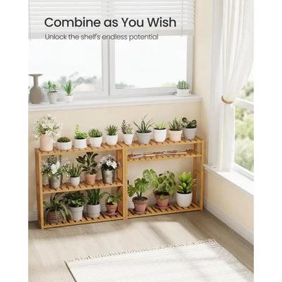 Bamboo Bathroom Shelf, 3Tier Adjustable Plants Rack, WallMounted or Stand, in the Living Room, Balcony, Kitchen, 5.9 x 23.6 x 21