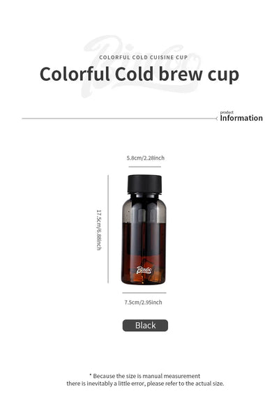 Bincoo 600ml Cold Brew Coffee Tea Maker with 300-Mesh Filter Leakproof Iced Drink Travel Tumbler BPA-Free Tritan Material