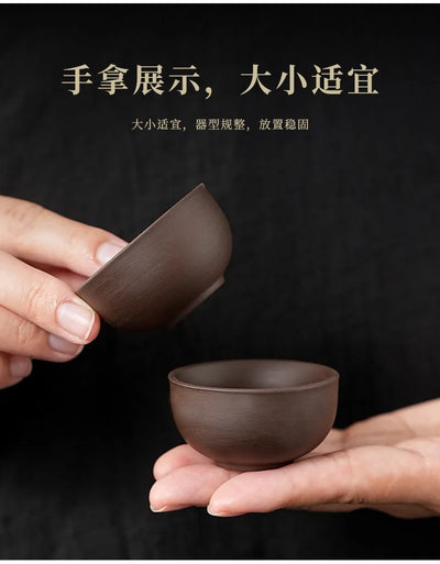 Purple Clay Travel Tea Set with One Pot And Four Cups Portable Outdoor Storage Quick Cup Kung Fu Style Small Gift Set