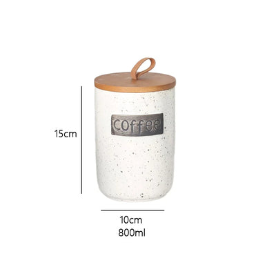 Ceramic Airtight Coffee Bean Jar Food Grade Moisture Proof Canister Kitchen Countertop For Coffee Lovers Christmas Gift Elegant