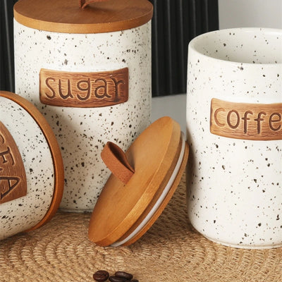 Ceramic Airtight Coffee Bean Jar Food Grade Moisture Proof Canister Kitchen Countertop For Coffee Lovers Christmas Gift Elegant