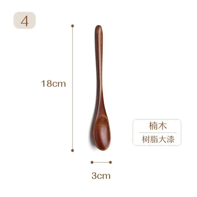 Natural Wood Spoon Bamboo Cooking Utensil Coffee Kitchen Teaspoon Tableware Accessories Spoon Teaspoons for Tea Stirring Spoons