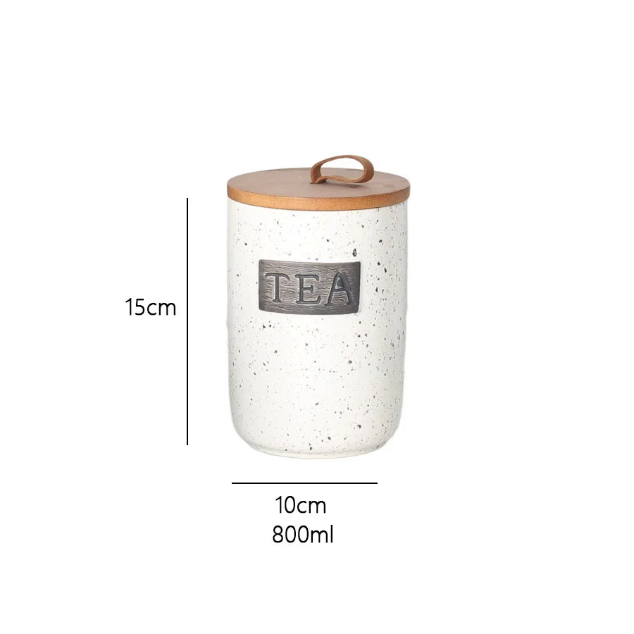 Ceramic Airtight Coffee Bean Jar Food Grade Moisture Proof Canister Kitchen Countertop For Coffee Lovers Christmas Gift Elegant