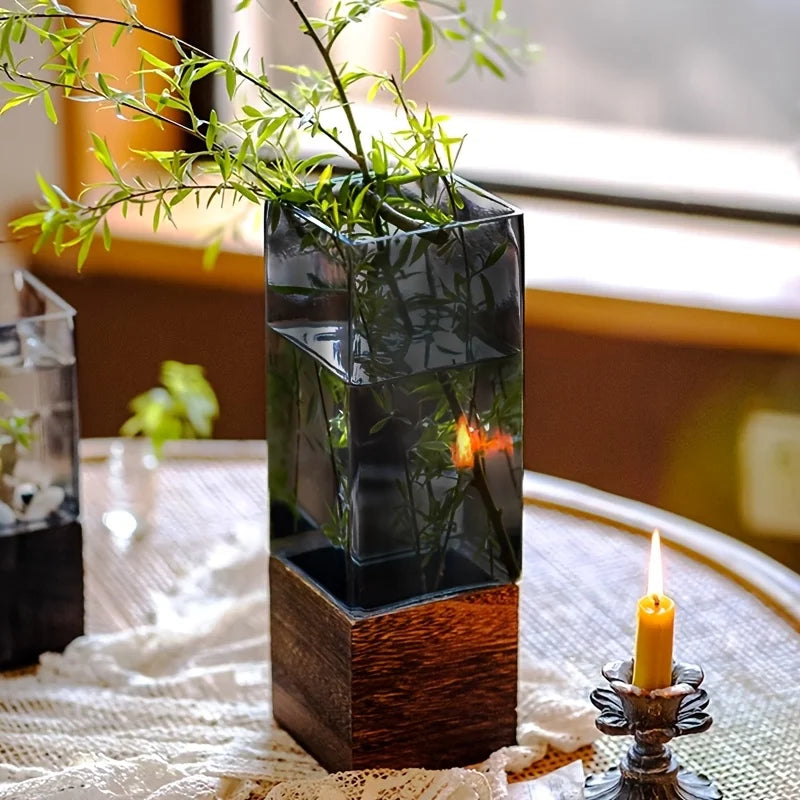 1pc Nordic Style Acrylic Vase with Base, perfect for party table centerpieces, living room decoration, ideal gift for others
