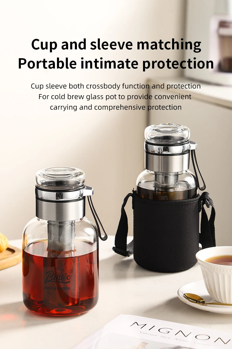 Bincoo Cold Brew Iced Coffee Maker Iced Coffee Maker Tea Infuser Airtight Cold Brew Pitcher Coffee Accessories Cold Brew System