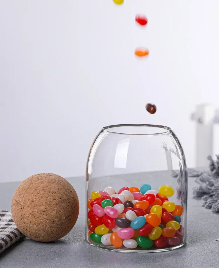 Sealed Jar Cork Stopper Glass Coffee Beans Dried Fruit Storage Box Kitchen Food Multigrain Storage Jar Creative Cork Tea Jar