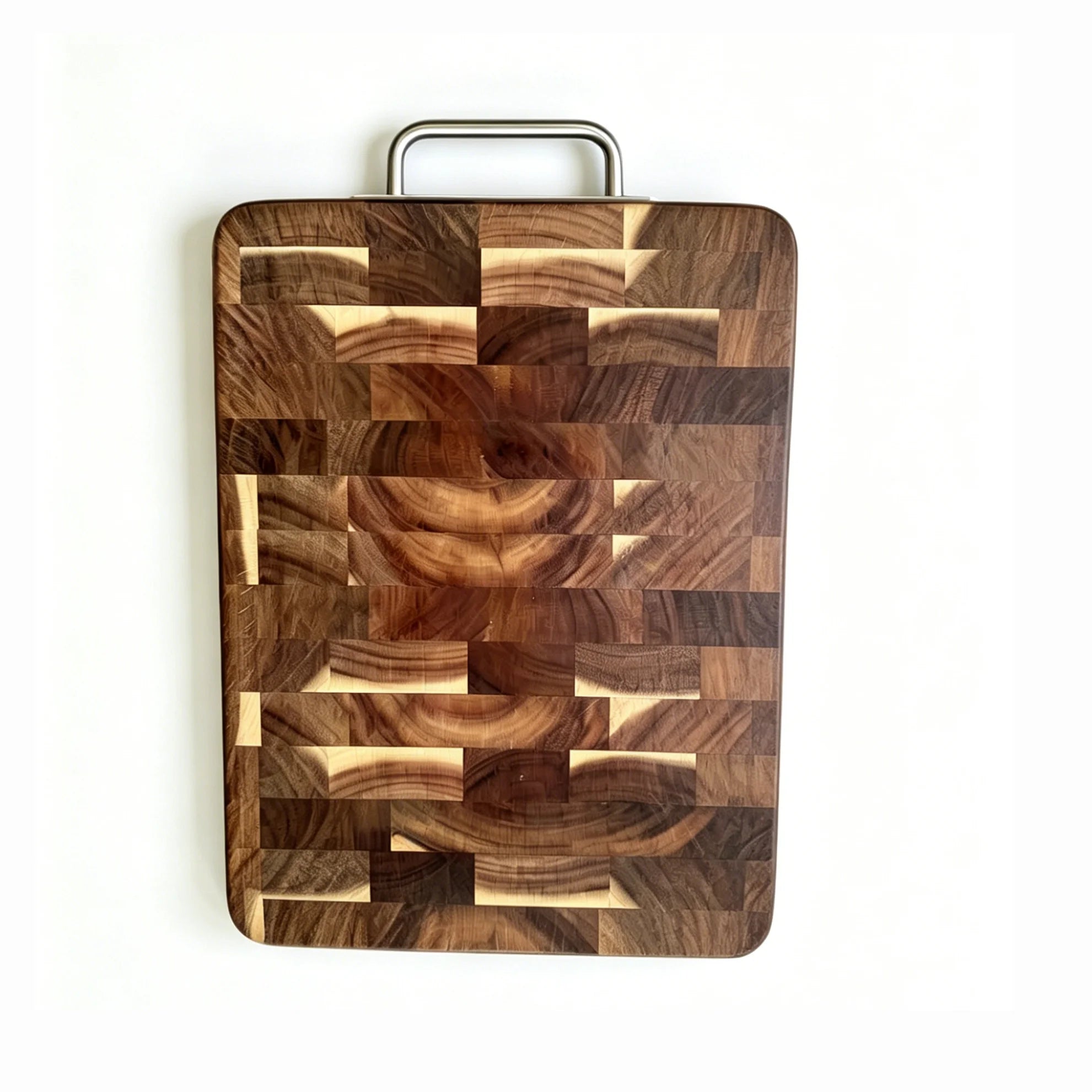 Thick End Grain Acacia Wood Cutting Board, Double Handle Heavy Duty Butcher Block, Mold Resistant Chopping Board for Kitchen