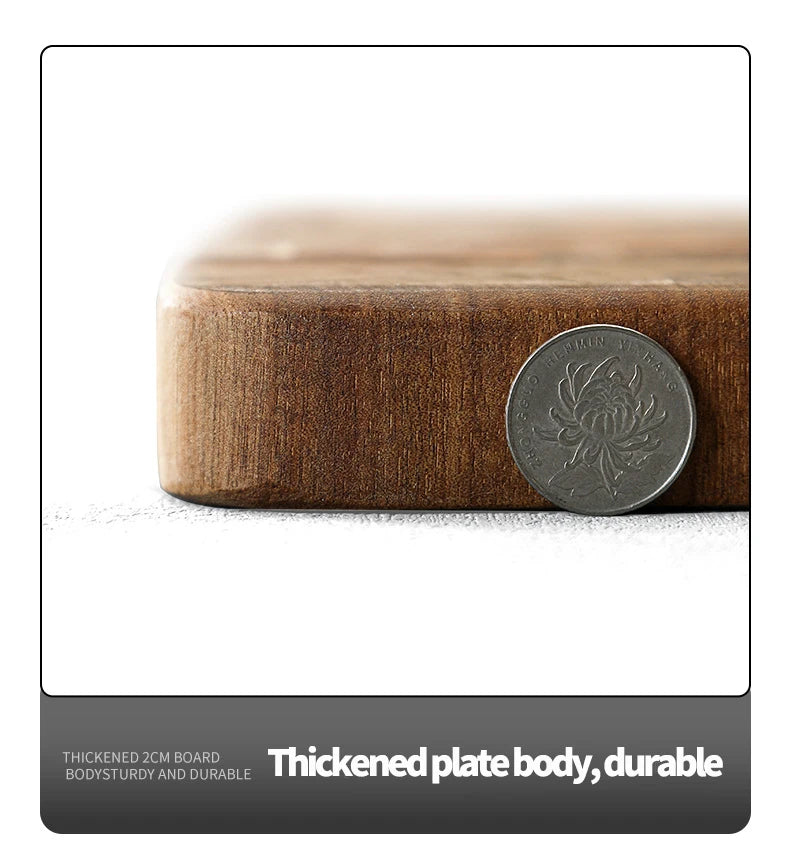 Thick End Grain Acacia Wood Cutting Board, Double Handle Heavy Duty Butcher Block, Mold Resistant Chopping Board for Kitchen