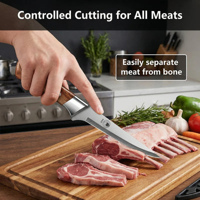 Upgraded Professional Boning&Butcher Knife Set–High Carbon Steel Multi-Functional Meat &Fillet Knife for Kitchen BBQ&Picnic Use
