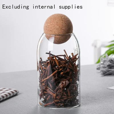 Sealed Jar Cork Stopper Glass Coffee Beans Dried Fruit Storage Box Kitchen Food Multigrain Storage Jar Creative Cork Tea Jar