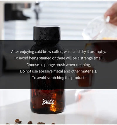 Bincoo 600ml Cold Brew Coffee Tea Maker with 300-Mesh Filter Leakproof Iced Drink Travel Tumbler BPA-Free Tritan Material