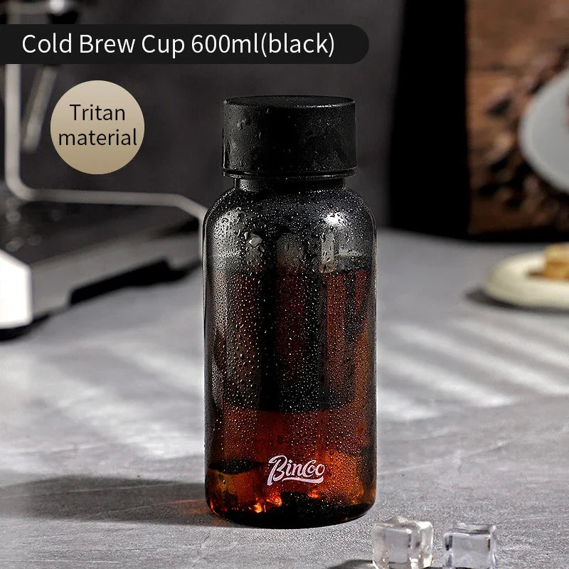Bincoo 600ml Cold Brew Coffee Tea Maker with 300-Mesh Filter Leakproof Iced Drink Travel Tumbler BPA-Free Tritan Material
