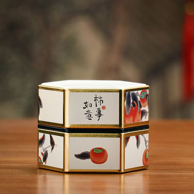 Creative Hexagonal Teapot Tin Can Chinese Tinplate Tea Storage Tank Sealed Portable Tea Box Empty Can Tea Set Accessories