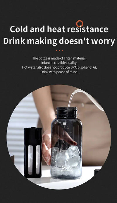 Bincoo 600ml Cold Brew Coffee Tea Maker with 300-Mesh Filter Leakproof Iced Drink Travel Tumbler BPA-Free Tritan Material