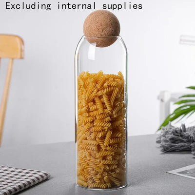 Sealed Jar Cork Stopper Glass Coffee Beans Dried Fruit Storage Box Kitchen Food Multigrain Storage Jar Creative Cork Tea Jar