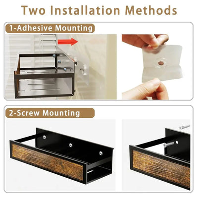 Rack Wall Mount 6 Pack, SpaceSaving Seasoning Organizer,Screw or Adhesive Hanging Spice Rack Organizer for Kitchen Cabinet and W