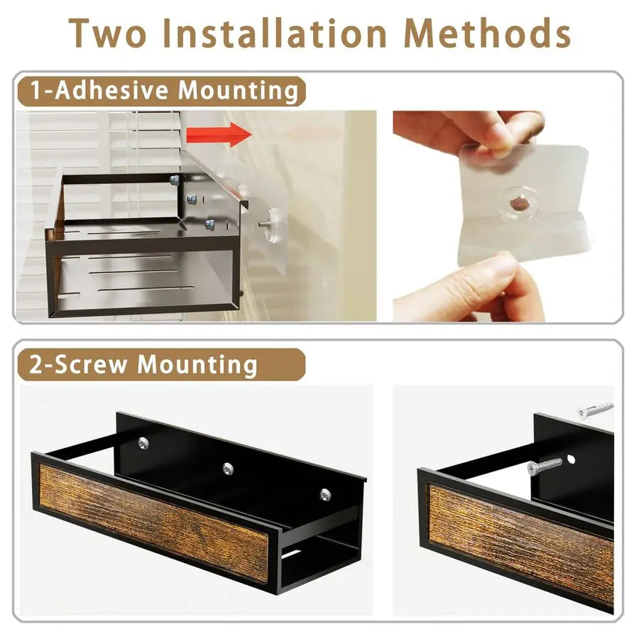 Rack Wall Mount 6 Pack, SpaceSaving Seasoning Organizer,Screw or Adhesive Hanging Spice Rack Organizer for Kitchen Cabinet and W