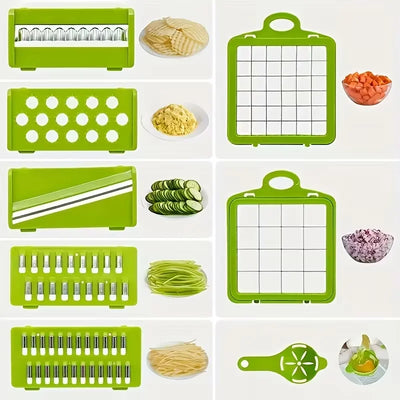 14 in 1 Multifunctional Vegetable Chopper Onion Chopper Handle Food Grate Food Chopper Kitchen Vegetable Slicer Dicer Cut