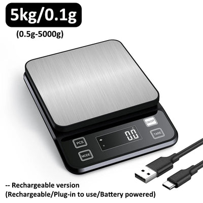3/5/10kg 0.1g Digital Electronic Kitchen Scale LCD Display Fully Waterproof Stainless Steel Measuring Weighing Baking Tool