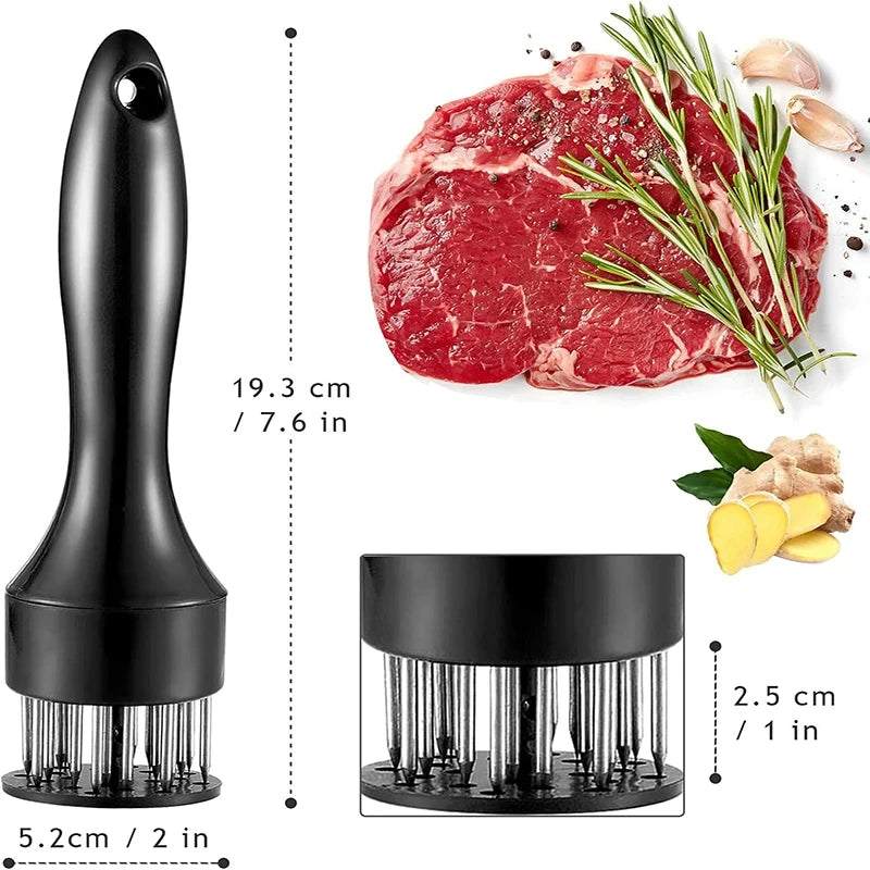 1Pc Stainless Steel Loose Meat Needle Meat Tenderizer Household Quick Insert Beef Artifact Loose Meat Hammer Steak Kitchen Tools