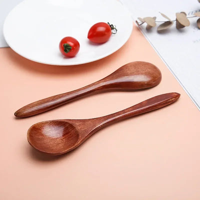 Natural Wood Spoon Bamboo Cooking Utensil Coffee Kitchen Teaspoon Tableware Accessories Spoon Teaspoons for Tea Stirring Spoons