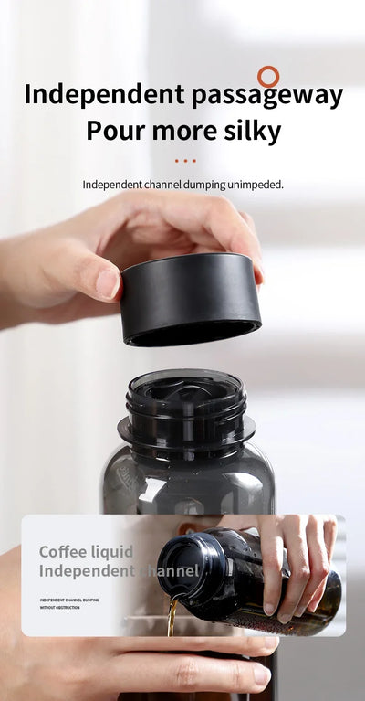 Bincoo 600ml Cold Brew Coffee Tea Maker with 300-Mesh Filter Leakproof Iced Drink Travel Tumbler BPA-Free Tritan Material