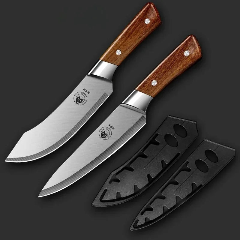 Upgraded Professional Boning&Butcher Knife Set–High Carbon Steel Multi-Functional Meat &Fillet Knife for Kitchen BBQ&Picnic Use