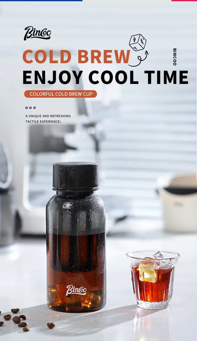 Bincoo 600ml Cold Brew Coffee Tea Maker with 300-Mesh Filter Leakproof Iced Drink Travel Tumbler BPA-Free Tritan Material