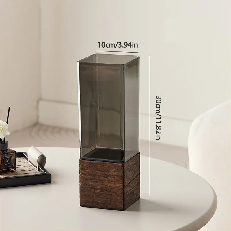 1pc Nordic Style Acrylic Vase with Base, perfect for party table centerpieces, living room decoration, ideal gift for others